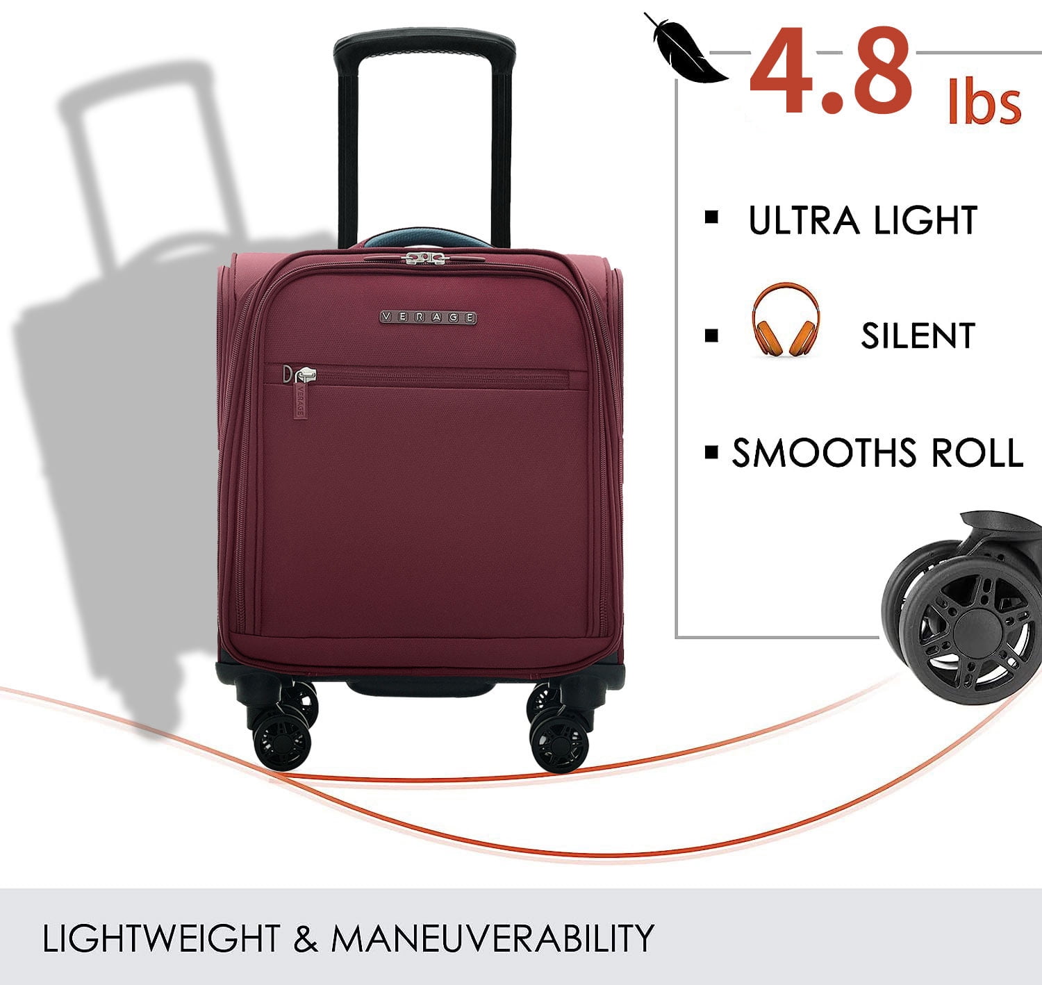 Verage Expandable Foldable Luggage Collapsible Rolling Travel Duffel Bag  Lightweight Suitcase with Detachable Spinner Wheels(Red, 21 Inch Expands  into 24 Inch) - Walmart.com